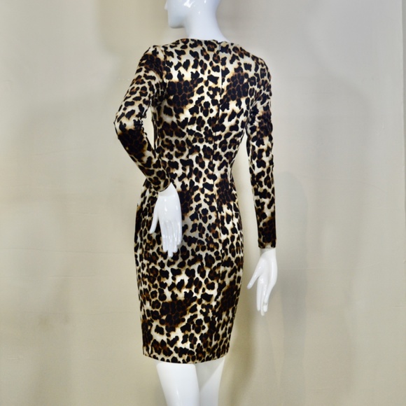 Leopard Print Mini Night Out Dress by Carmen Marc Valvo.Made in US - Picture 11 of 13